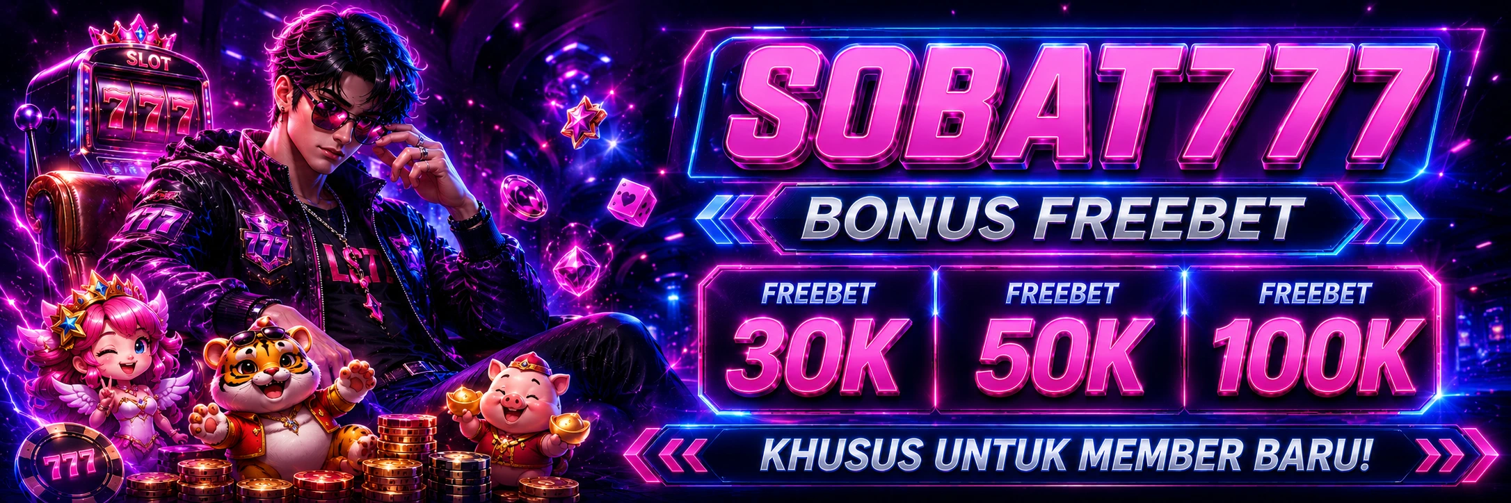 SOBAT777 BONUS FREEBET Freebet 30K, 50K, 100K Khusus Untuk Member Baru! 